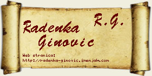 Radenka Ginović vizit kartica